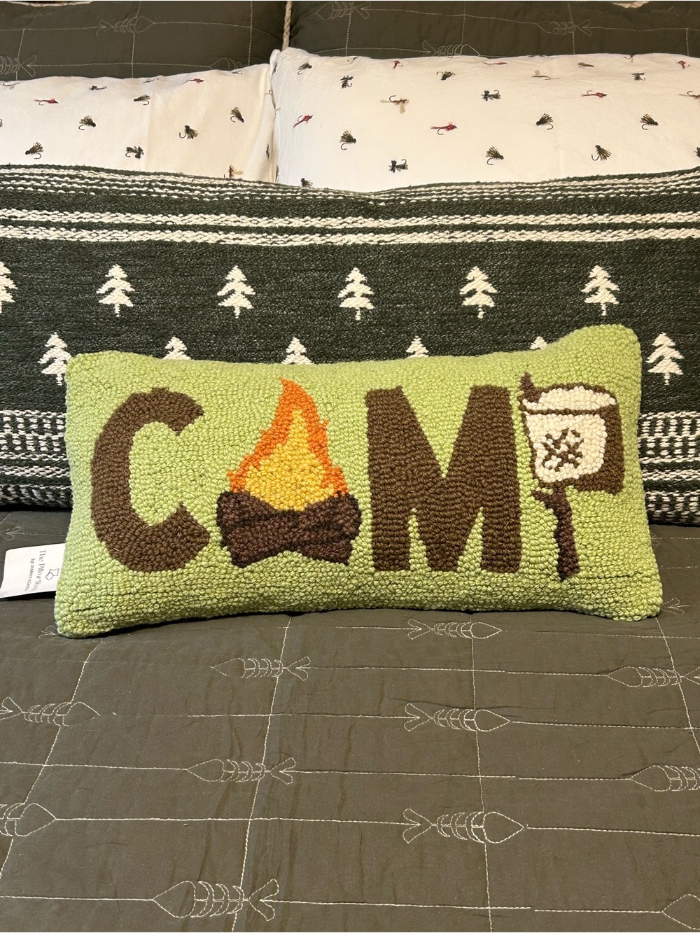 NWT Makers Collective CAMP Hooked Lumbar Pillow 9” x 18” - Picture 5 of 12